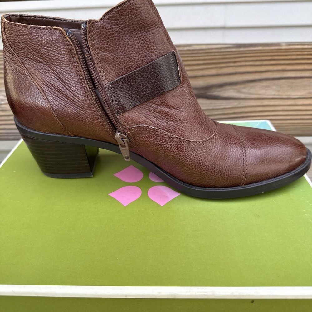 NEW Naturalizer Salene leather ankle boots womens 9.5 Classy Zip Comfort Western - Picture 4 of 8